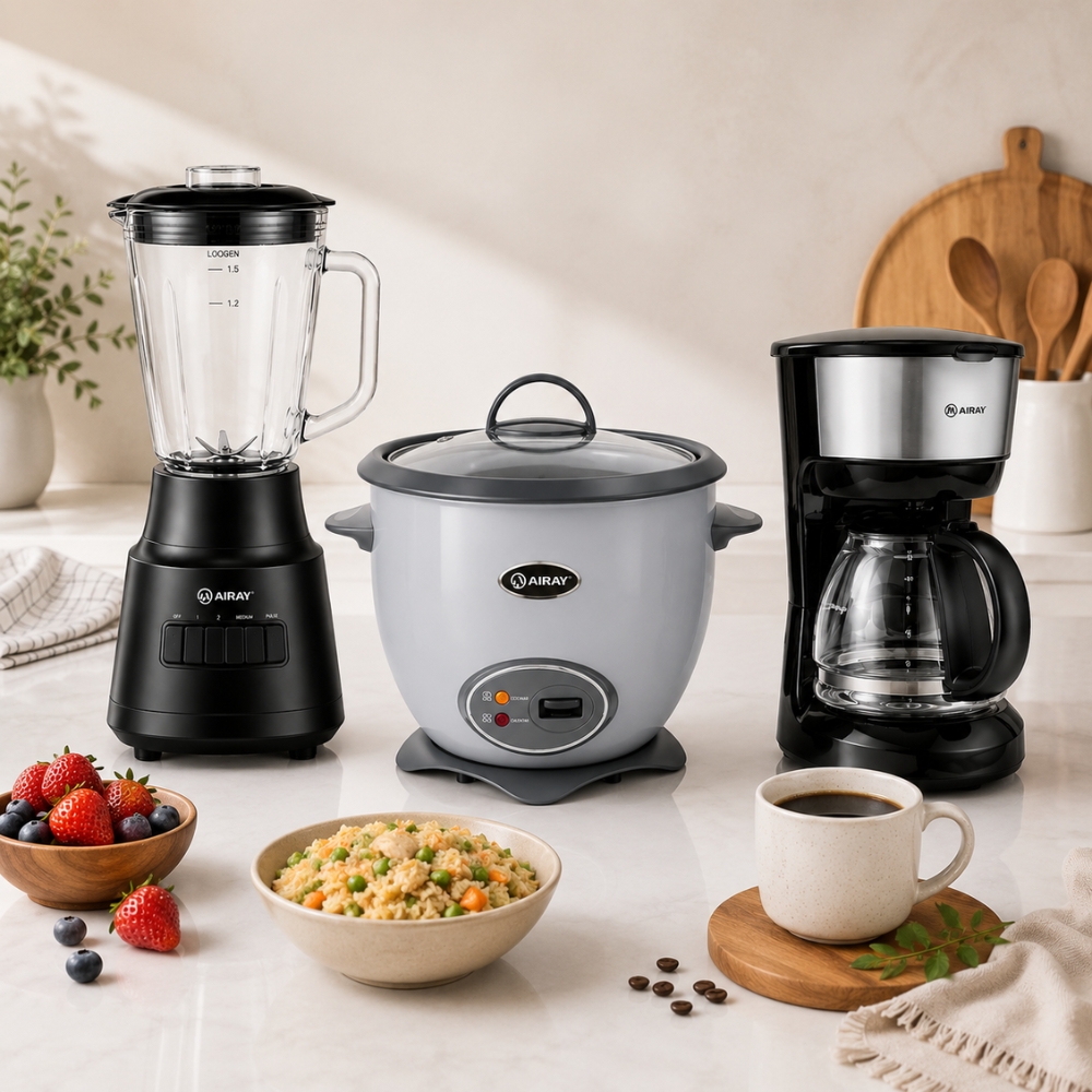 COMBO MIRAY OLLA ARROCERA GRIS 1.5L + LICUADORA 1.5L 600W + CAFETERA 6 TAZAS - 4
