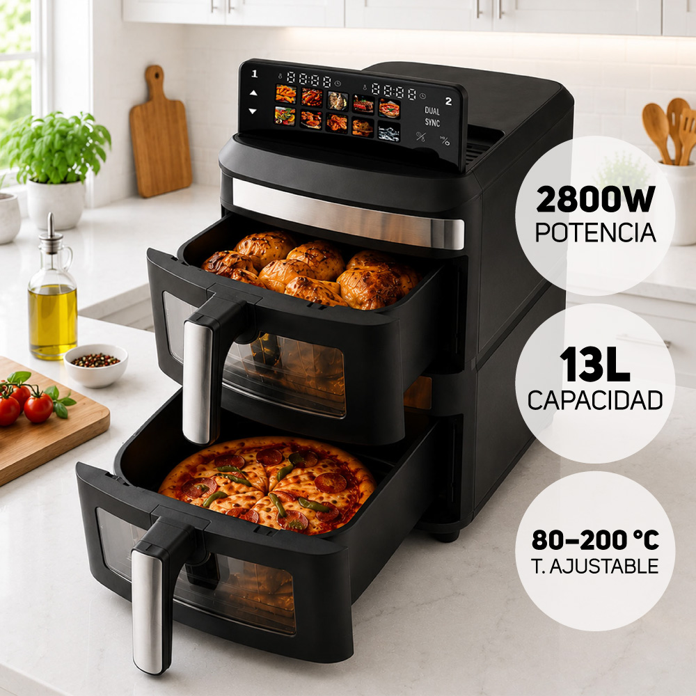 FREIDORA DE AIRE TAURUS DUO AIR TOWER 13 LITROS - 4