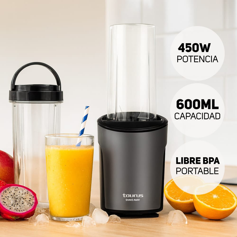 COMBO TAURUS EXTRACTOR DE JUGOS PRENSA LENTA SLOW JUICER + LICUADORA SHAKE AWAY 2.0 - 4
