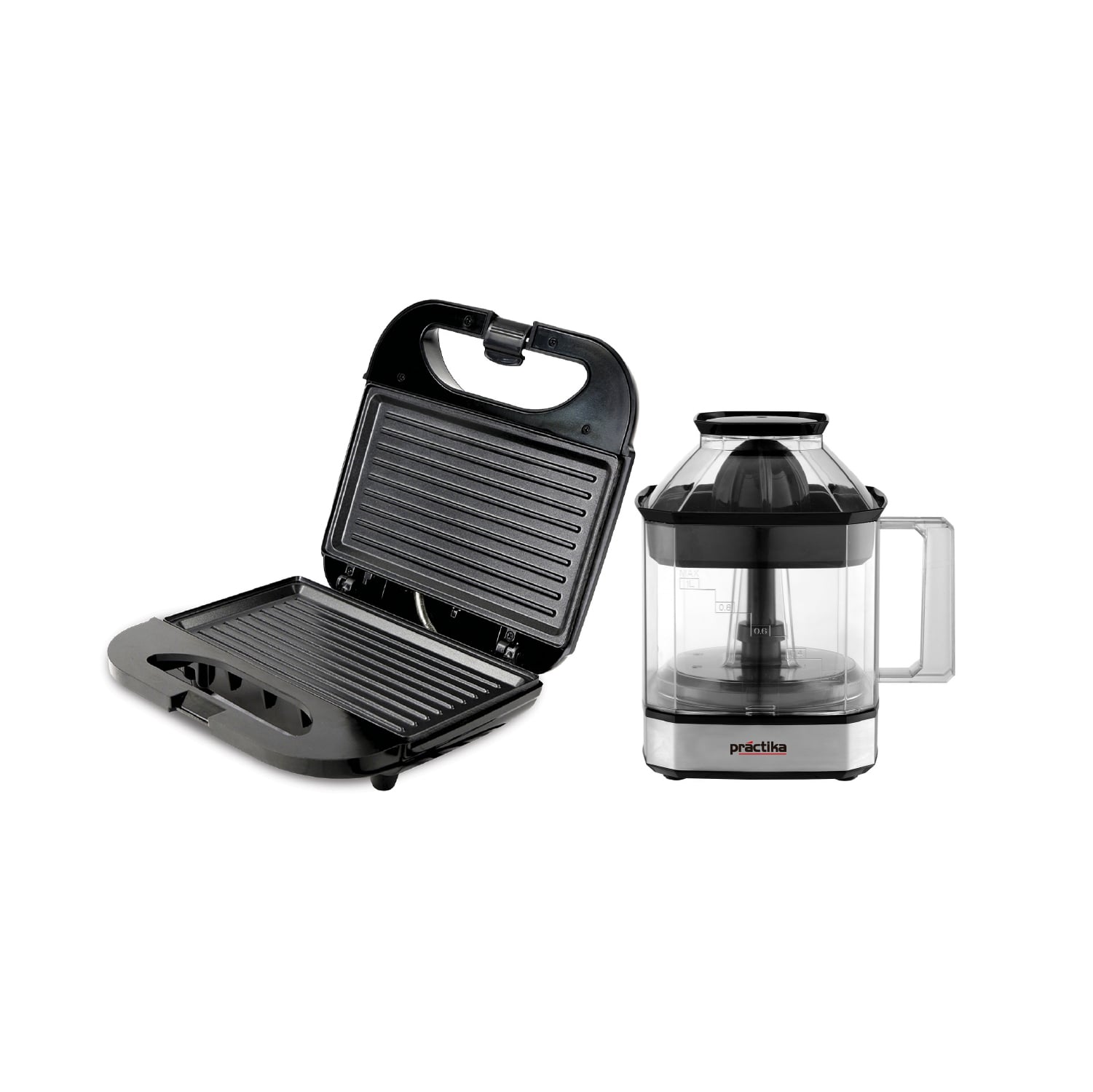 COMBO PRACTIKA EXPRIMIDOR CITRUS FORCE + SANDWICHERA PANINI GRILL - 1