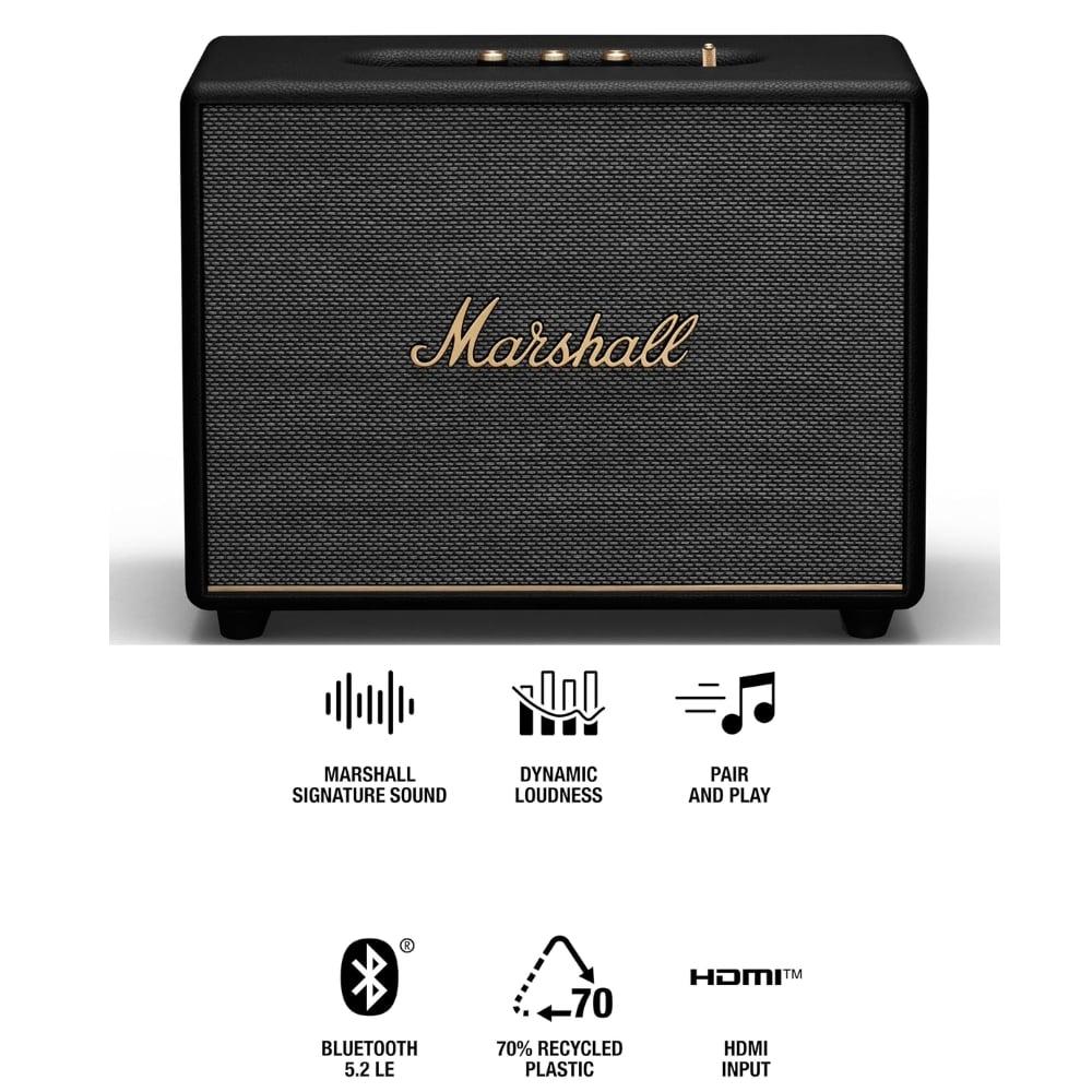 PARLANTE BLUETOOTH MARSHALL WOBURN III 150WATTS BT52 HDMI RCA NEGRO - 2