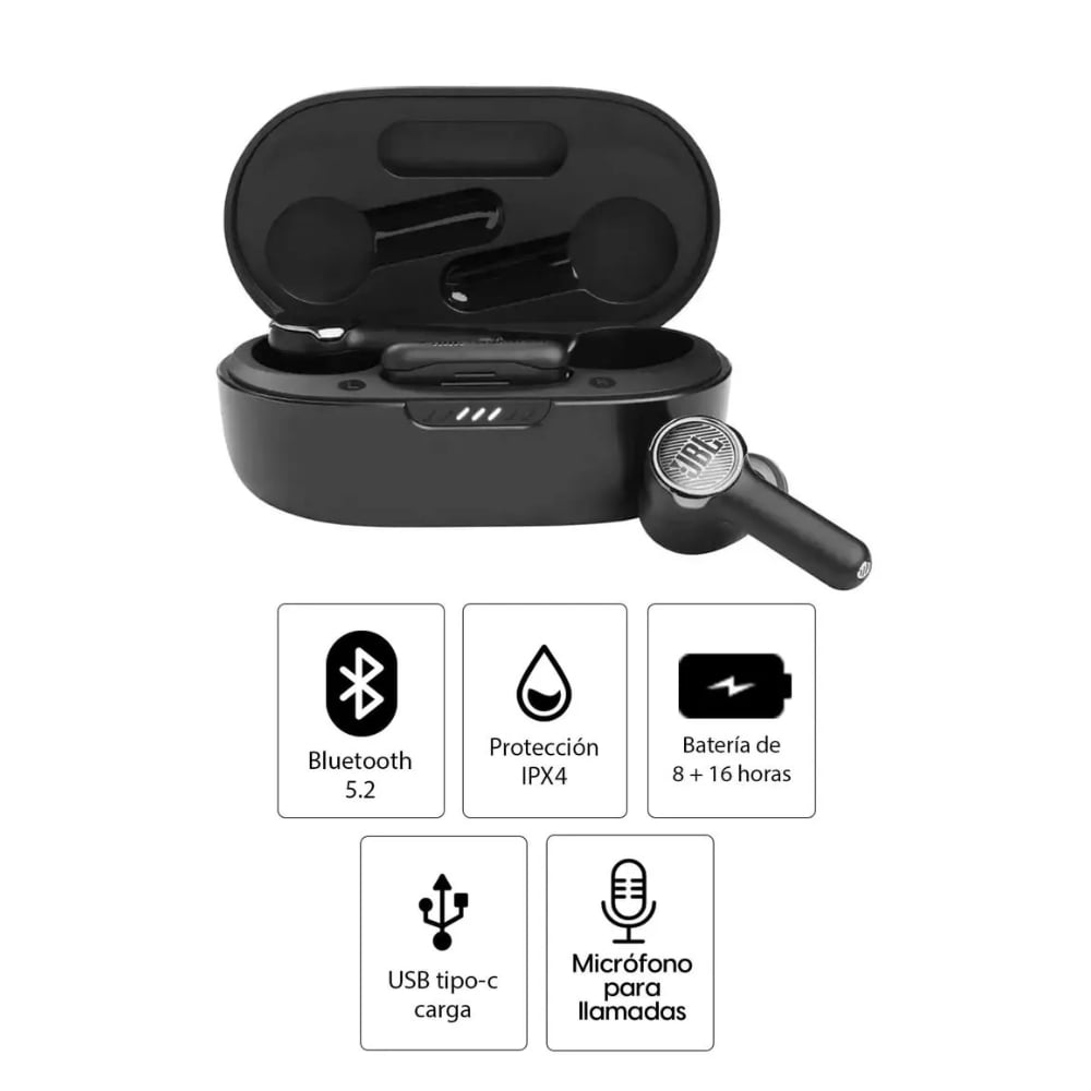 AUDÍFONOS JBL QUANTUM TWS NEGRO BLUETOOTH ANC 16 HORAS BAJA LATENCIA - 3