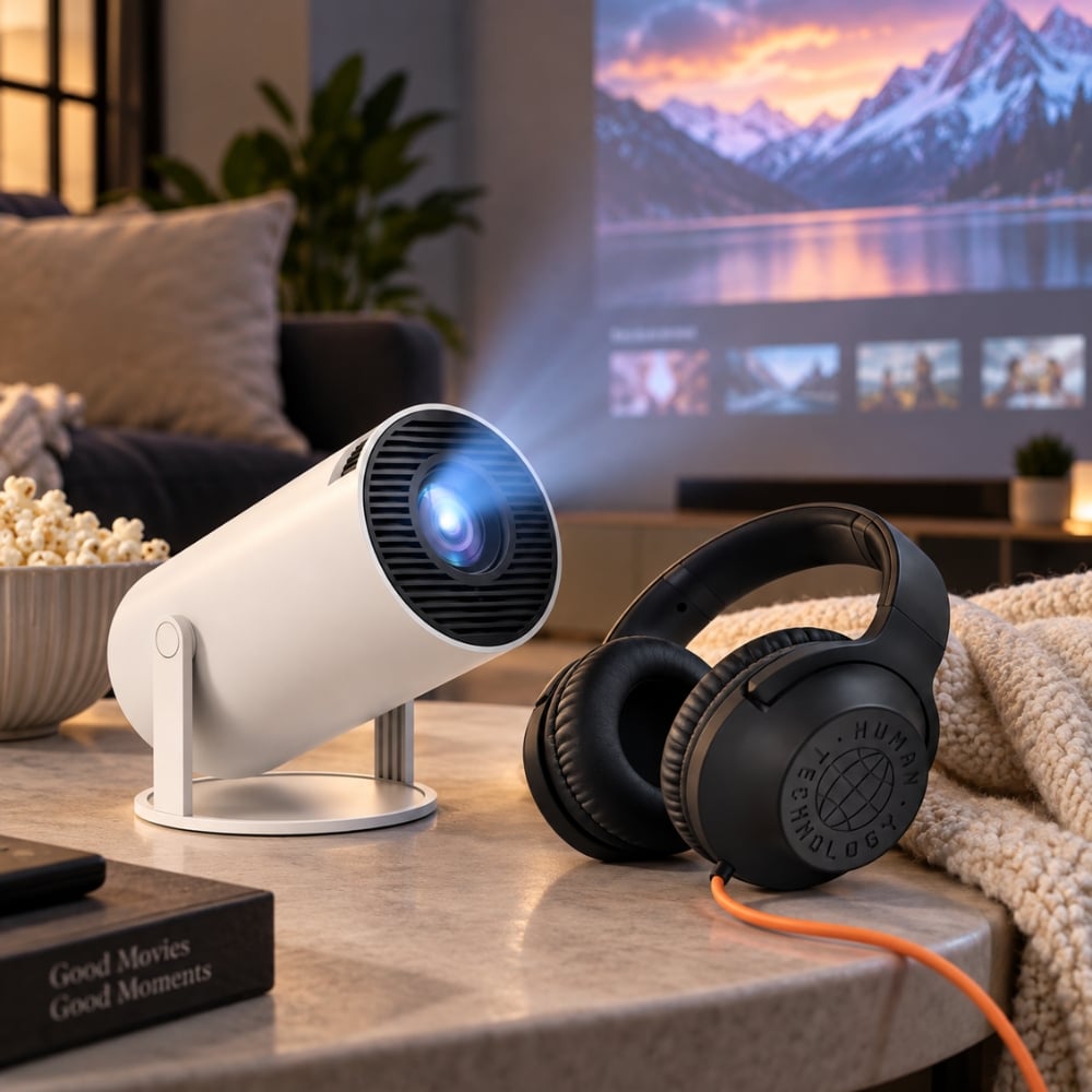 PROYECTOR HY300 SMART ANDROID 11 WIFI + AUDÍFONOS BLACKSHEEP GLOBE DE REGALO - 2