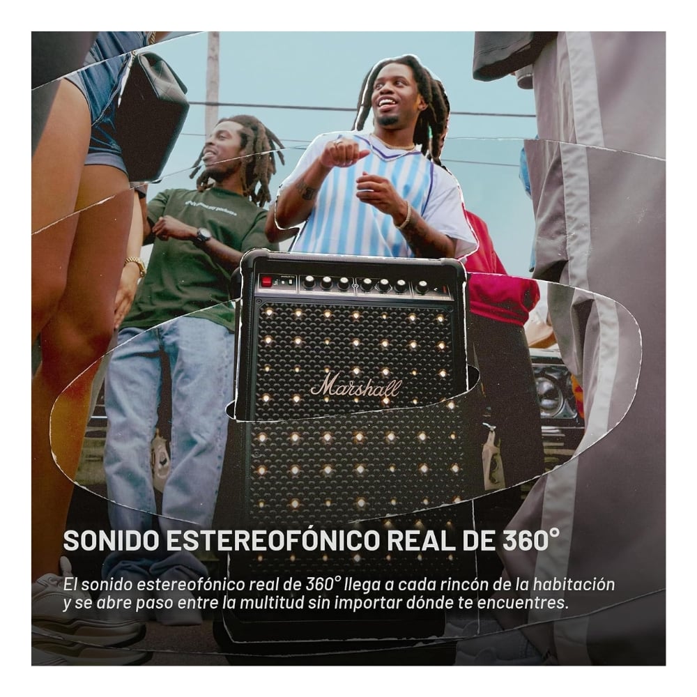 PARLANTE MARSHALL BROMLEY 750 NEGRO 40 HORAS 500W CON LUCES Y RUEDAS - 5