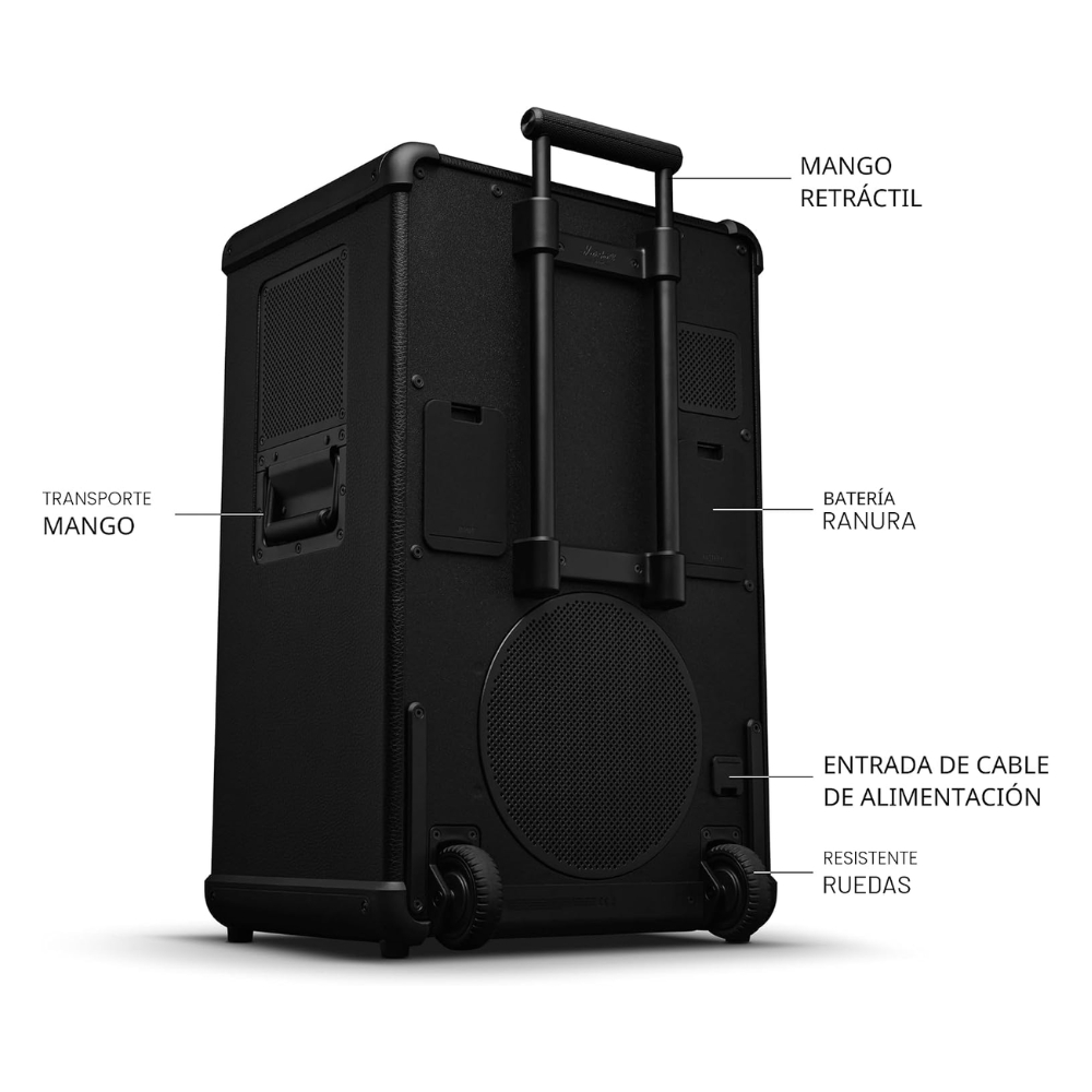 PARLANTE MARSHALL BROMLEY 750 NEGRO 40 HORAS 500W CON LUCES Y RUEDAS - 9