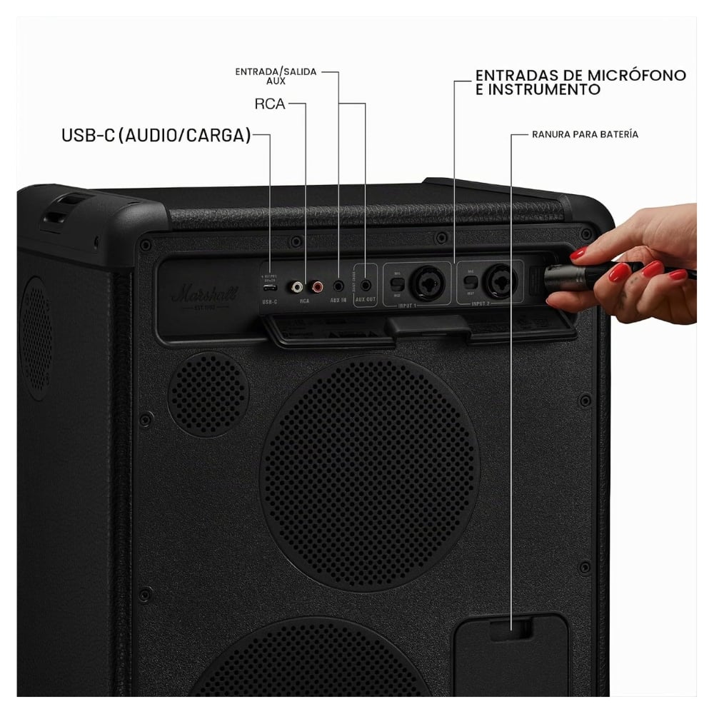 PARLANTE MARSHALL BROMLEY 450 NEGRO 40 HORAS 400W CON LUCES Y ASA - 3