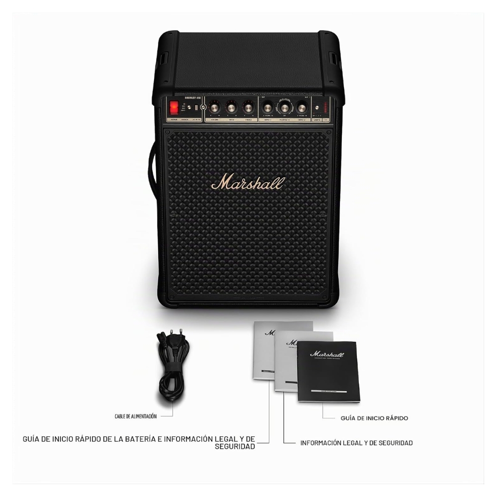 PARLANTE MARSHALL BROMLEY 450 NEGRO 40 HORAS 400W CON LUCES Y ASA - 9