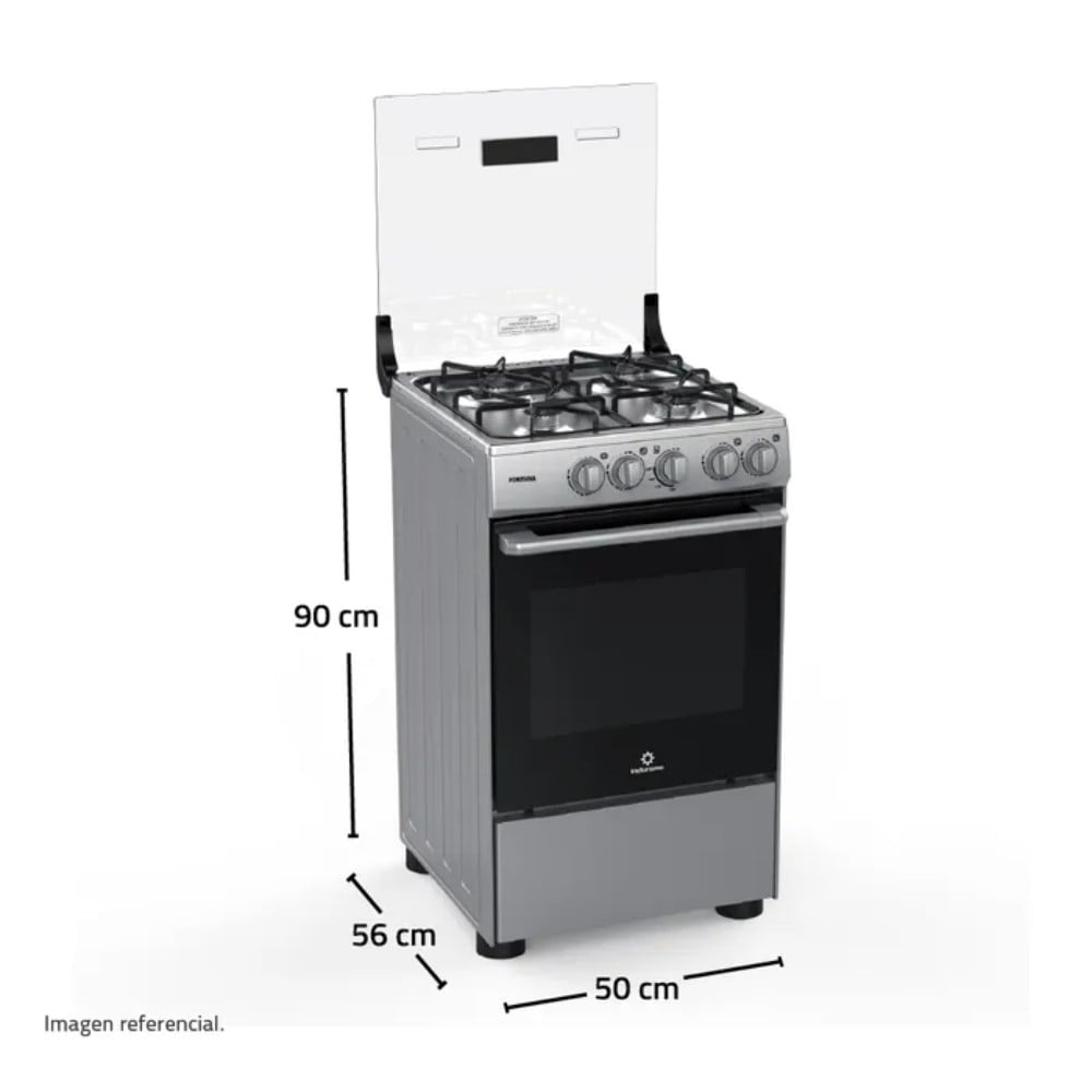 COCINA INDURAMA FONTANA A GAS 4 HORNILLAS - GRIS - 2