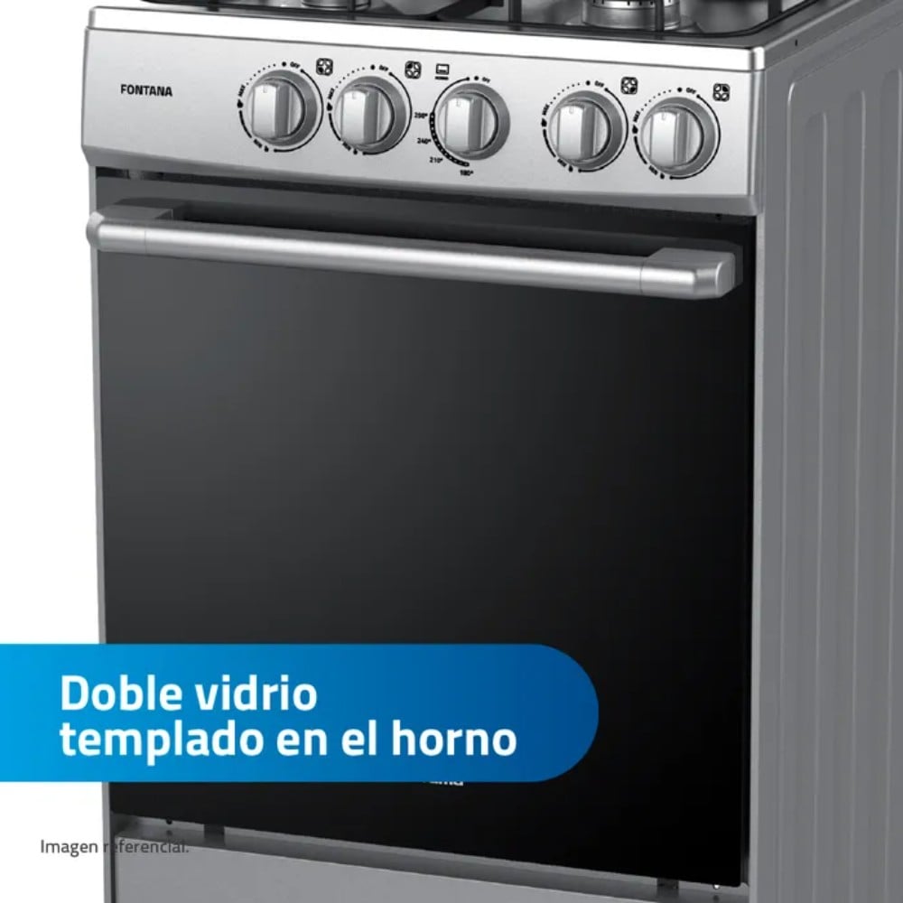 COCINA INDURAMA FONTANA A GAS 4 HORNILLAS - GRIS - 4