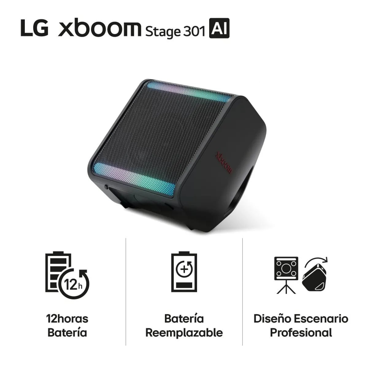 PARLANTE BLUETOOTH LG XBOOM STAGE 301 - 120W IPX4 (2025) - 1