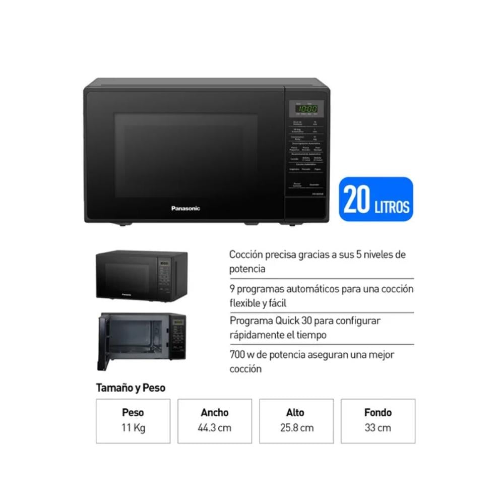 HORNO MICROONDAS PANASONIC 20L - SB25JBRPK - 3