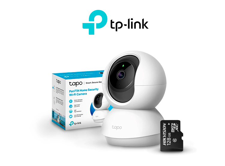 CÁMARA SEGURIDAD TP-LINK WI FI 360º INTERIORES CON RESOLUCIÒN 2K TAPO C210 + MICRO SD 128 GB HASTA 512 GB - 1