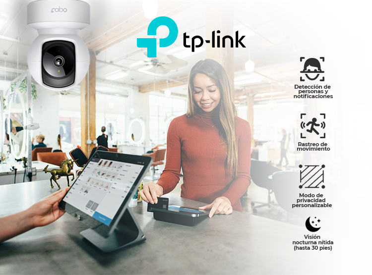 CÁMARA DE SEGURIDAD  WI-FI DE 360º PARA INTERIORES CON RESOLUCIÒN 2K TAPO  C212 TPLINK + MICRO SD 64GB - 3