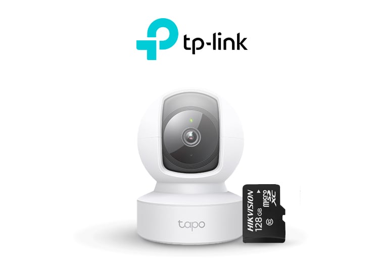 CÁMARA DE SEGURIDAD WI-FI DE 360º PARA INTERIORES CON RESOLUCIÒN 2K TAPO C212 TPLINK + MICRO SD 128GB - 1