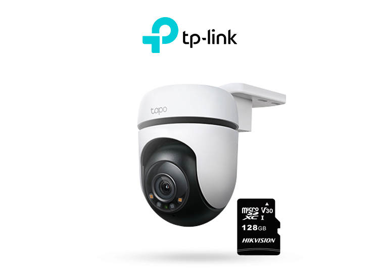 CÁMARA DE SEGURIDAD WI-FI DE 360º PARA EXTERIORES CON RESOLUCIÒN 2K TAPO C510W TP-LINK + MICRO SD 128GB - 1