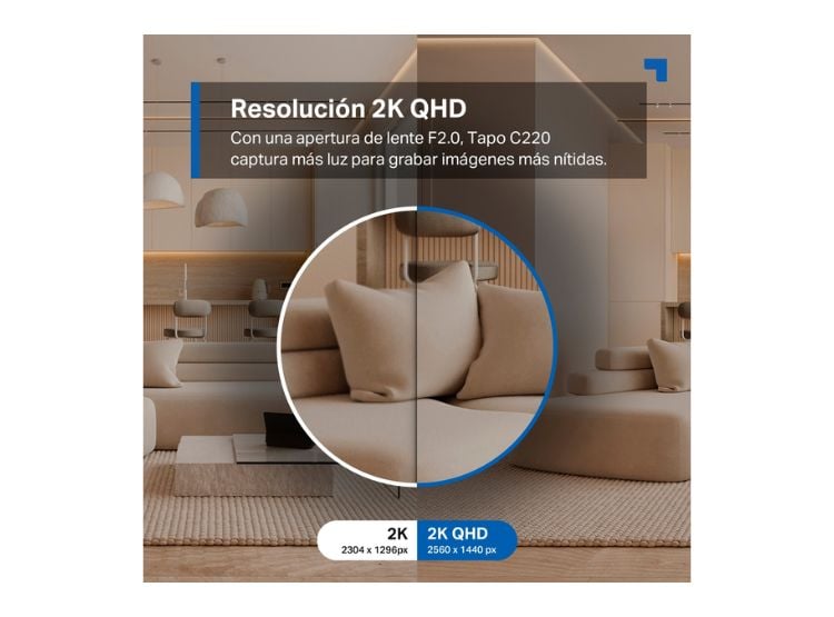 CÁMARA DE SEGURIDAD TAPO C220 IP GIRATORIA 360° 2K 4MP - 4