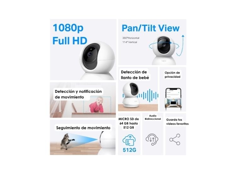 CÁMARA SEGURIDAD TAPO C200 WIFI FULL HD + MICRO SD64GB - 2