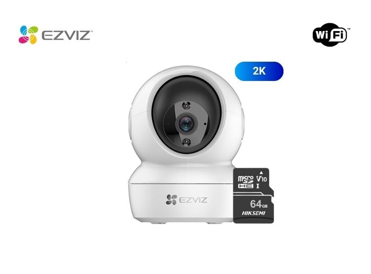 CÁMARA DE SEGURIDAD WIFI H6C 2K 3MP + MICRO SD 64GB PARA INTERIORES EZVIZ - 1