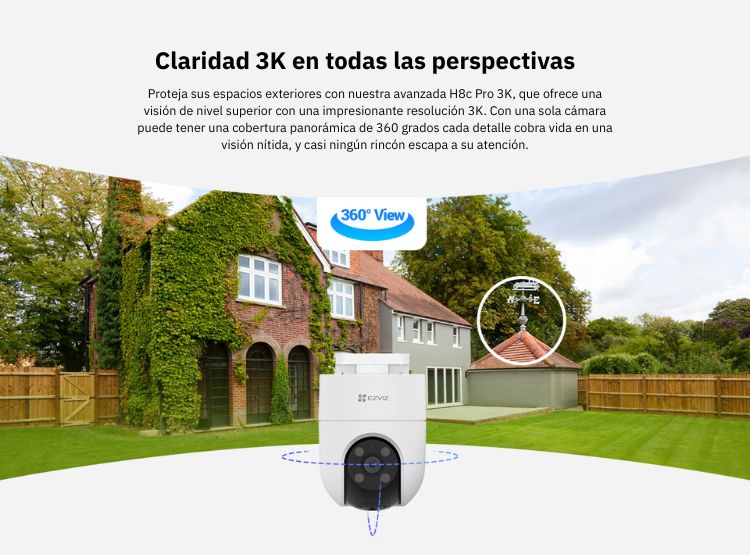 CÁMARA DE SEGURIDAD WIFI H8C 3K 5MP PARA EXTERIOR HOGAR EZVIZ - 3