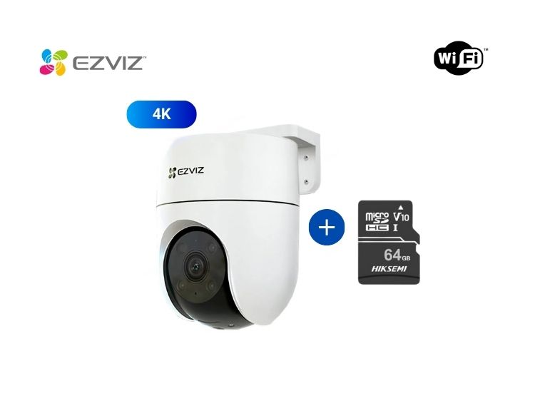 CÁMARA DE SEGURIDAD WIFI H8C 4K 8MP + MICRO SD 64GB PARA EXTERIORES EZVIZ - 1