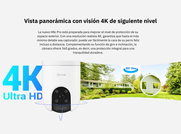CÁMARA DE SEGURIDAD WIFI H8C 4K 8MP + MICRO SD 64GB PARA EXTERIORES EZVIZ - 3