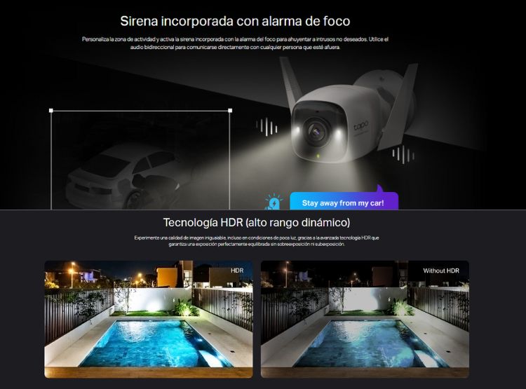 CÁMARA DE SEGURIDAD WIFI TAPO C352WB 2K QHD + MICRO SD 128GB PARA EXTERIOR CON IP66 - 4