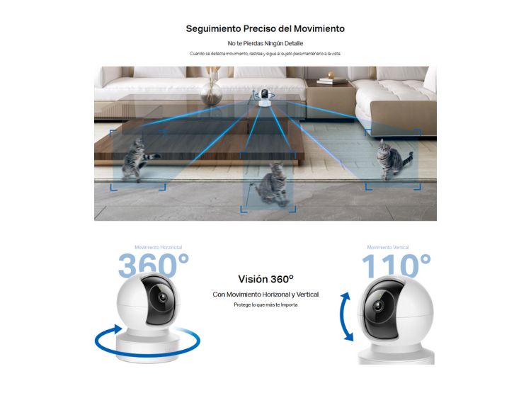 CÁMARA SEGURIDAD TP-LINK TAPO C222 2K QHD + MICRO SD 128GB PARA INTERIORES CON AUDIO BIDIRECCIONAL - 4
