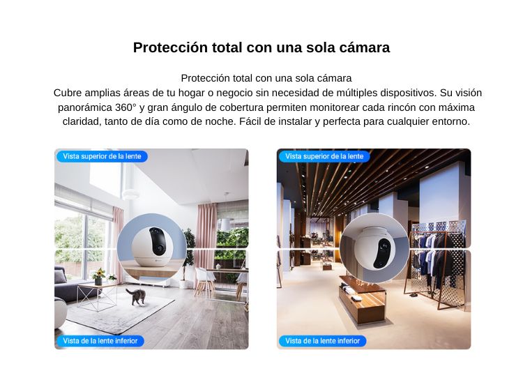 CÁMARA SEGURIDAD EZVOZ C60P DUAL 2K 3MP + MICRO SD 128GB WIFI VISIÓN 360 CON BOTON LLAMADA - 3