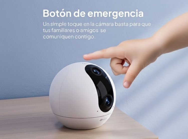 CÁMARA SEGURIDAD EZVOZ C60P DUAL 2K 3MP + MICRO SD 128GB WIFI VISIÓN 360 CON BOTON LLAMADA - 4