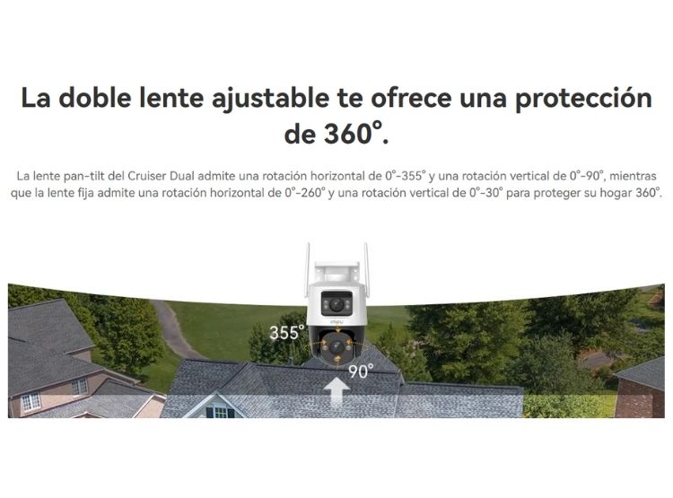 KIT DE 3 CÁMARA SEGURIDAD IMOU WI-FI CRUISER DUAL 3MP + 5MP 360° NOCHE COLOR - 3