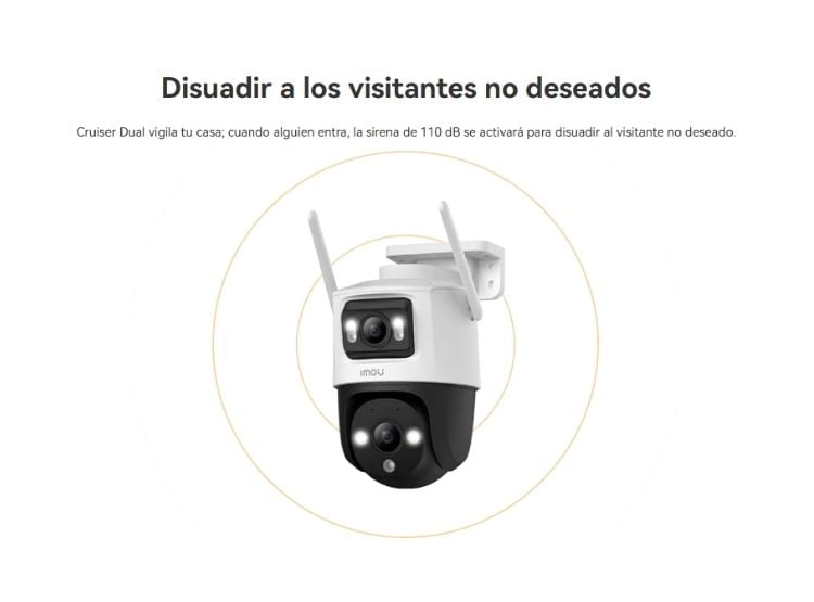 CÁMARA SEGURIDAD IMOU WI-FI CRUISER DUAL 5MP + 5MP + MICRO SD 128GB 360° NOCHE COLOR - 2