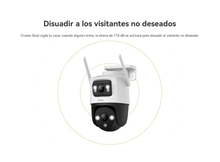 CÁMARA SEGURIDAD IMOU WI-FI CRUISER DUAL 5MP + 5MP 360° NOCHE COLOR - 2