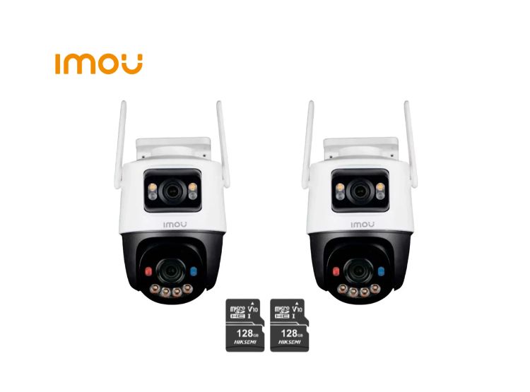 KIT DE 2 CÁMARA SEGURIDAD IMOU WI-FI CRUISER DUAL 5MP + 5MP + MICRO SD 128GB 360° NOCHE COLOR - 1