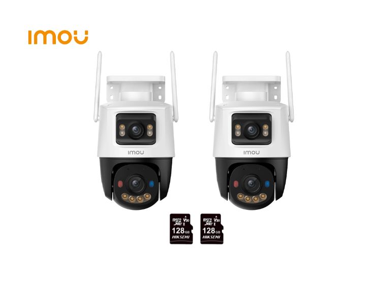 KIT DE 2 CÁMARA SEGURIDAD IMOU WI-FI CRUISER DUAL 3MP + 5MP + MICRO SD 128GB 360° NOCHE COLOR - 1