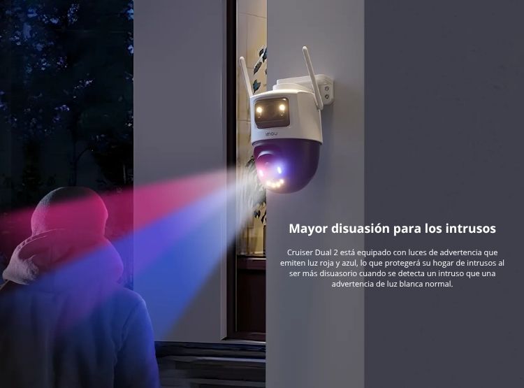 CÁMARA SEGURIDAD IMOU WI-FI CRUISER DUAL 3MP + 5MP + MICRO SD 128GB 360° NOCHE COLOR - 5