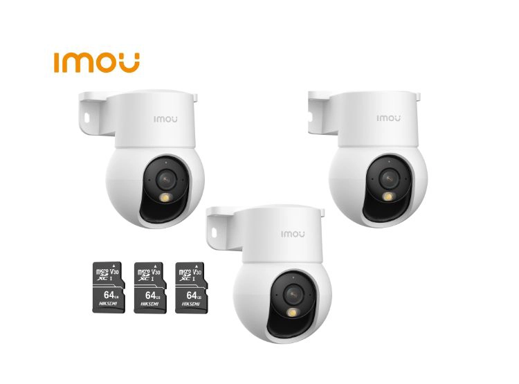 KIT DE 3 CÁMARA SEGURIDAD WI-FI IMOU RANGER MINI 2K 3MP + MICRO SD 64GB 360° NOCHE COLOR INTERIOR - 1