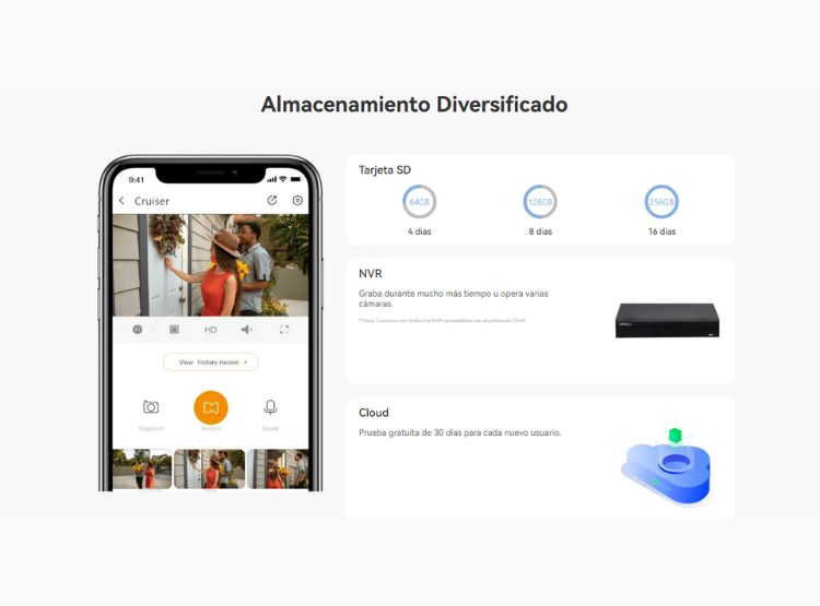 KIT DE 2 CÁMARA SEGURIDAD DOMO IMOU WI-FI CRUISER SC 5MP 3K + MICRO SD 64GB FULL COLOR EXTERIOR - 6