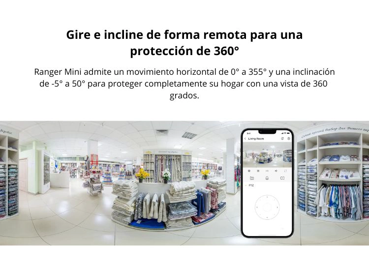 CÁMARA SEGURIDAD WI-FI IMOU RANGER MINI 2K 3MP 360° NOCHE COLOR INTERIOR - 4