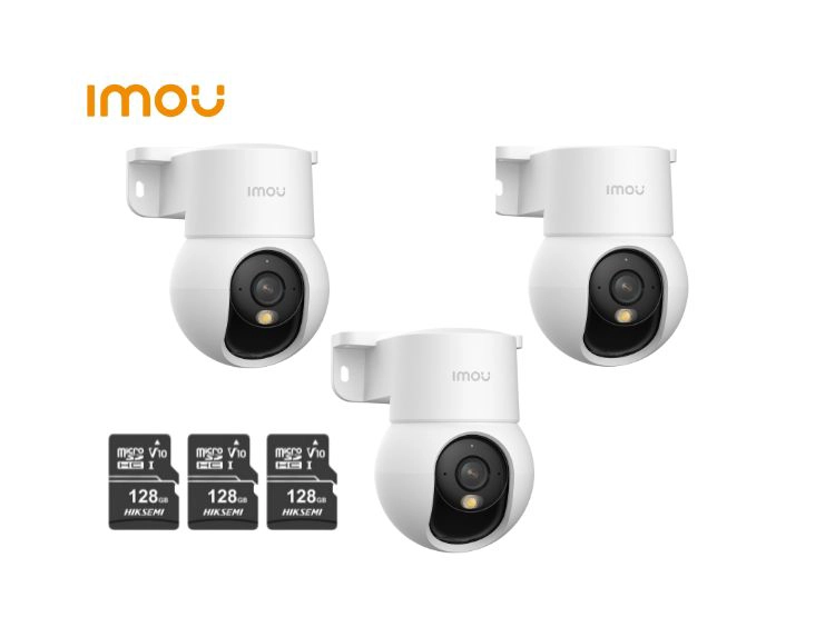 KIT DE 3 CÁMARA SEGURIDAD WI-FI IMOU RANGER MINI 2K 3MP + MICRO SD 128GB 360° NOCHE COLOR INTERIOR - 1