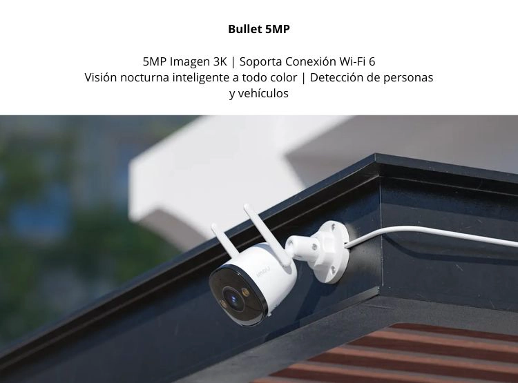 KIT DE 2 CÁMARA SEGURIDAD PARA EXTERIORES BULLET 3 3K 5MP + MICRO SD 128GB FULL COLOR PT IP67 IMOU - 2