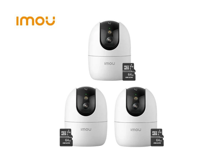 KIT 3 CÁMARA SEGURIDAD RANGER 2 PRO 3K 5MP + MICRO SD 64GB INTERIOR BOTON LLAMADA - 1
