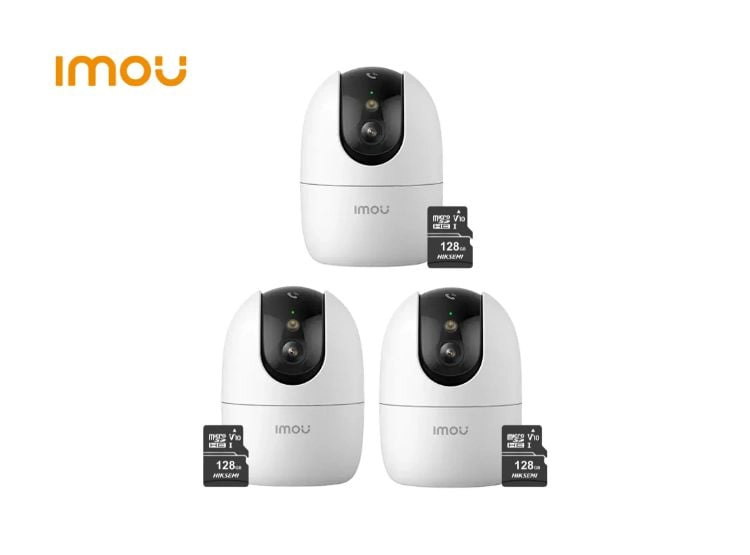 KIT 3 CÁMARA SEGURIDAD RANGER 2 PRO 3K 5MP + MICRO SD 128GB INTERIOR BOTON LLAMADA - 1