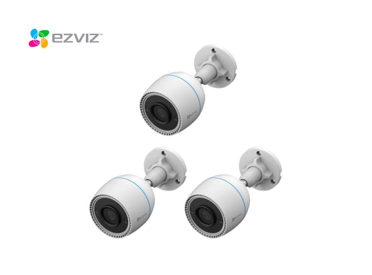 KIT DE 3 CÁMARA DE SEGURIDAD WIFI H3C FULL HD PARA EXTERIORES EZVIZ - 1