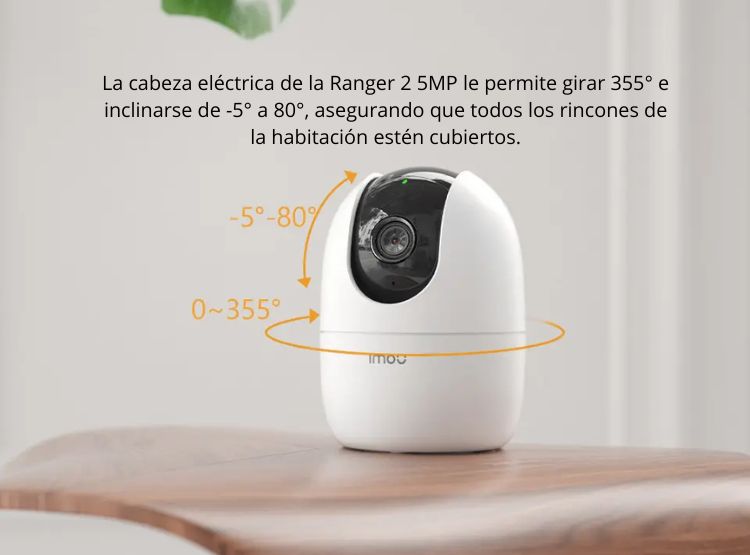 CÁMARA SEGURIDAD RANGER 2 5MP 3K INTERIOR MOVIMIENTO PAN/TILT - 3