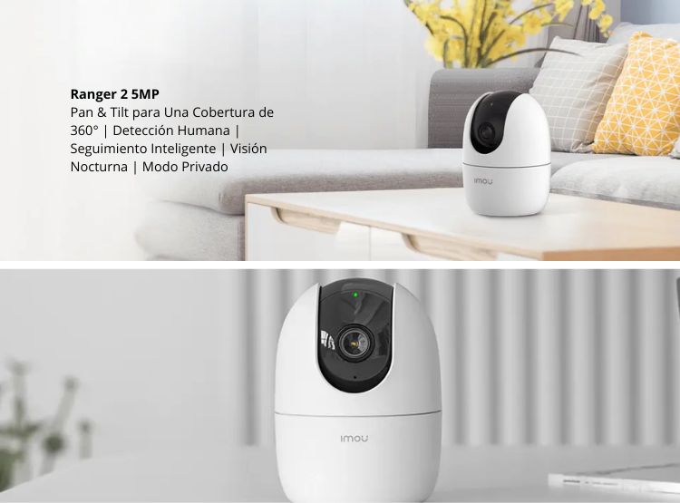 CÁMARA SEGURIDAD RANGER 2 5MP 3K + MICRO SD 128GB INTERIOR MOVIMIENTO PAN/TILT - 2