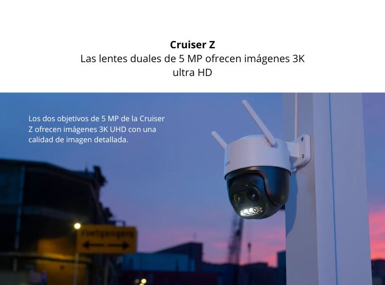 CÁMARA SEGURIDAD CRUISER Z 3K + MICRO SD 128GB EXTERIOR DETECCION INTELIGENTE - 2