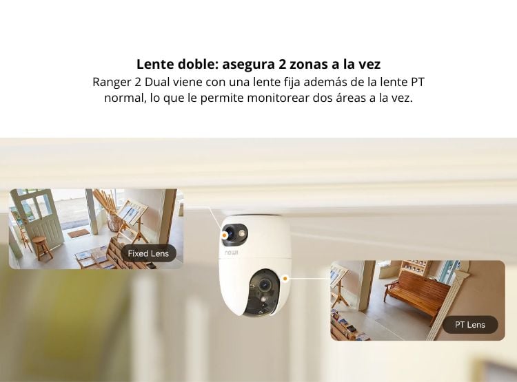 CÁMARA SEGURIDAD RANGER DUAL 10MP + MICRO SD 64GB DOBLE LENTE PAN/TILT - 2