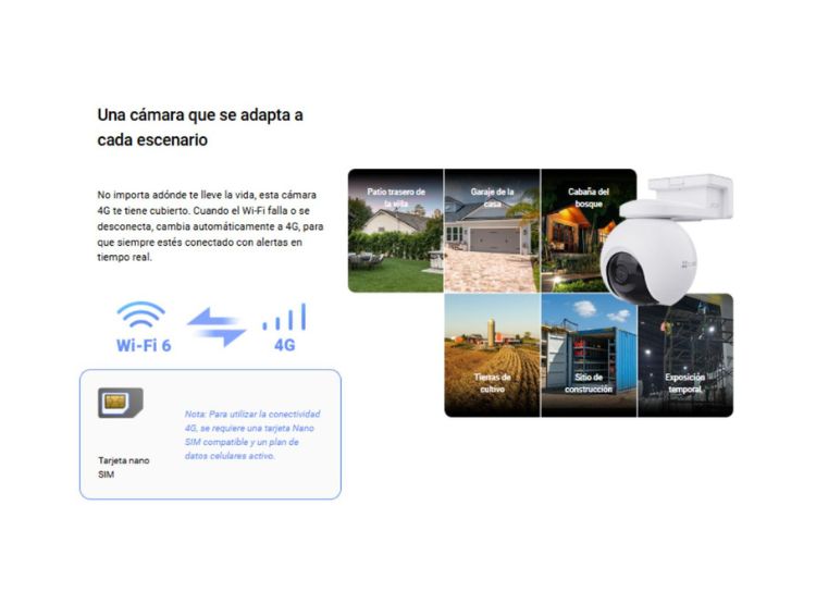 CÁMARA SEGURIDAD CON BATERIA EZVIZ EB8 4G 4K + MICRO SD 128GB PANEL SOLAR EXTERIOR EZVIZ - 3