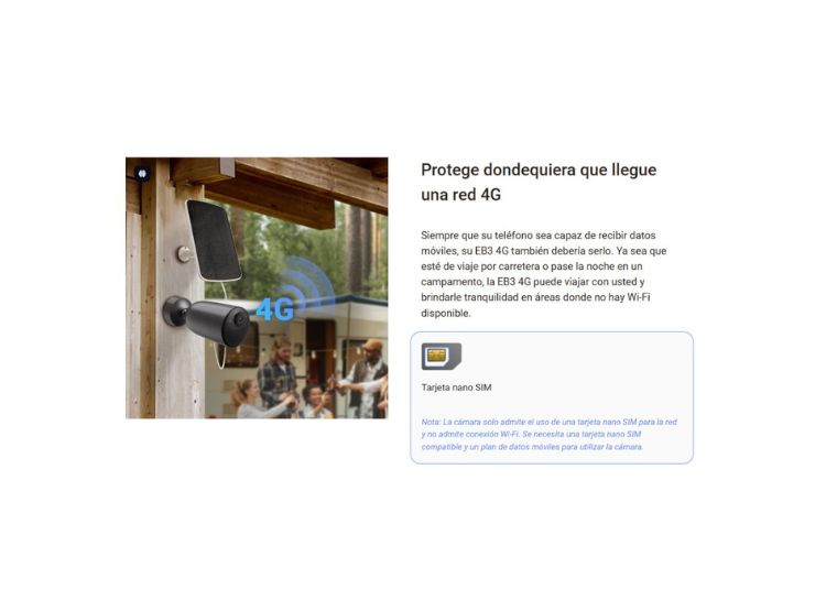 CÁMARA SEGURIDAD EB3 4G 2K + MICRO SD 128GB BATERIA PARA EXTERIOR EZVIZ - 3