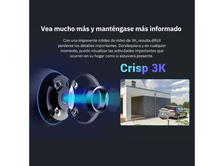 CÁMARA DE SEGURIDAD EZVIZ H3 3K + MICRO SD 128GB LENTE FIJO WIFI PARA EXTERIORES EZVIZ - 3